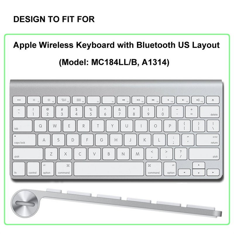 ProElife Ultra Thin Silicone Keyboard Protector Cover Skin for Apple Wireless Keyboard with Bluetooth MC184LL/B (Model A1314, U.S Layout) (Not Fits Magic Keyboard) (Black) - Image 2